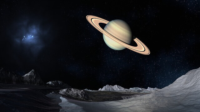 土星の宇宙の合成写真